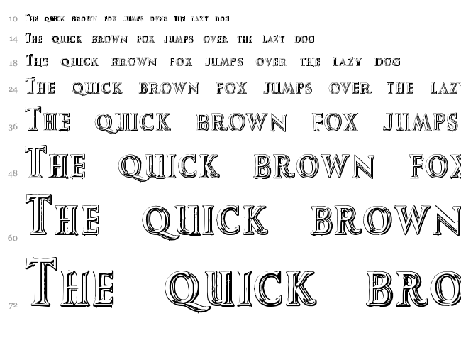 Augustus Beveled font waterfall